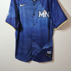 Nike Men’s Blue and Yellow MN 10000 Lakes Baseball Jersey